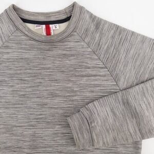 Topo Designs Mens Small Sweatshirt Grey Space Dye Raglan Fleece Pullover USA